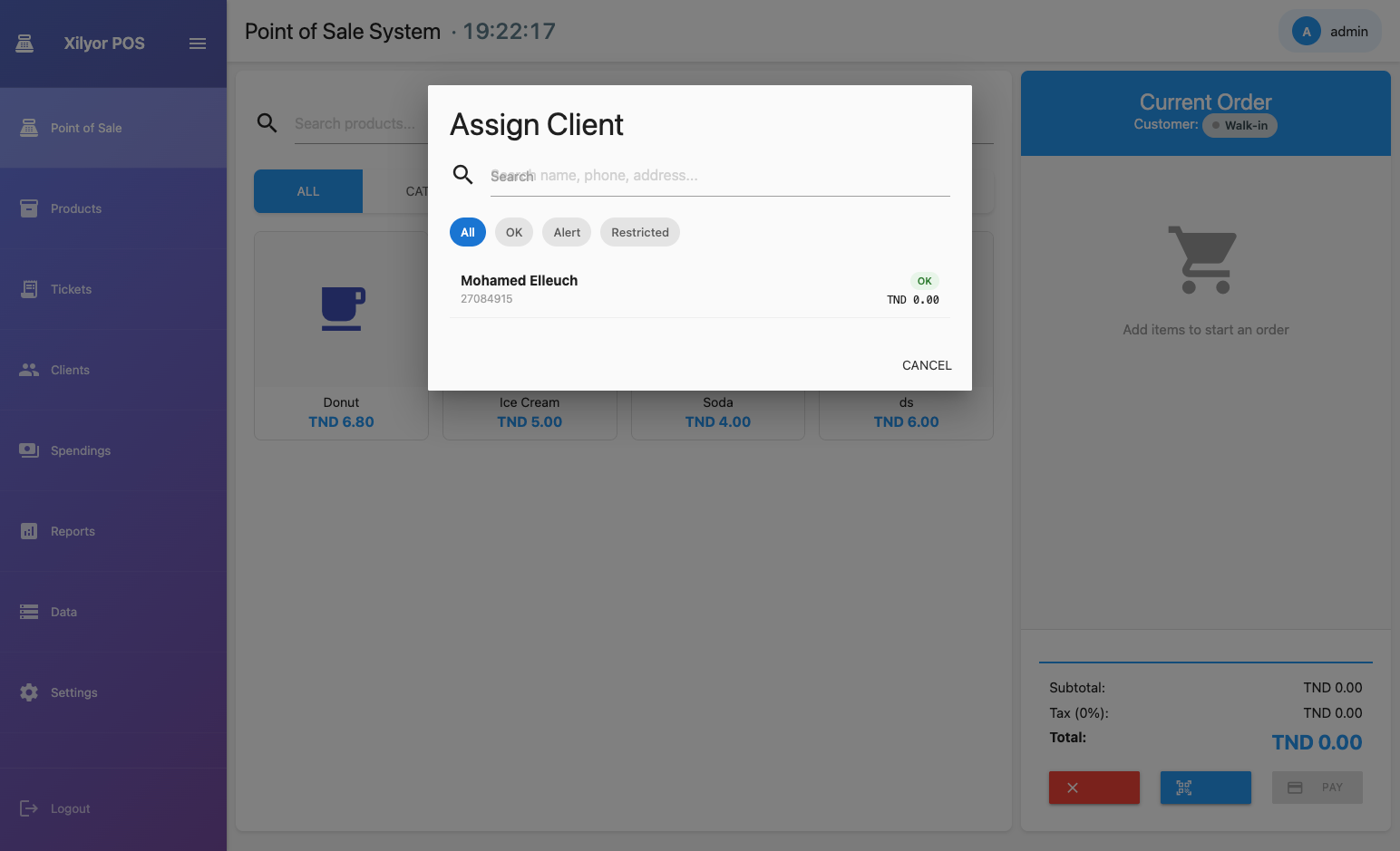 Assignation d'un client