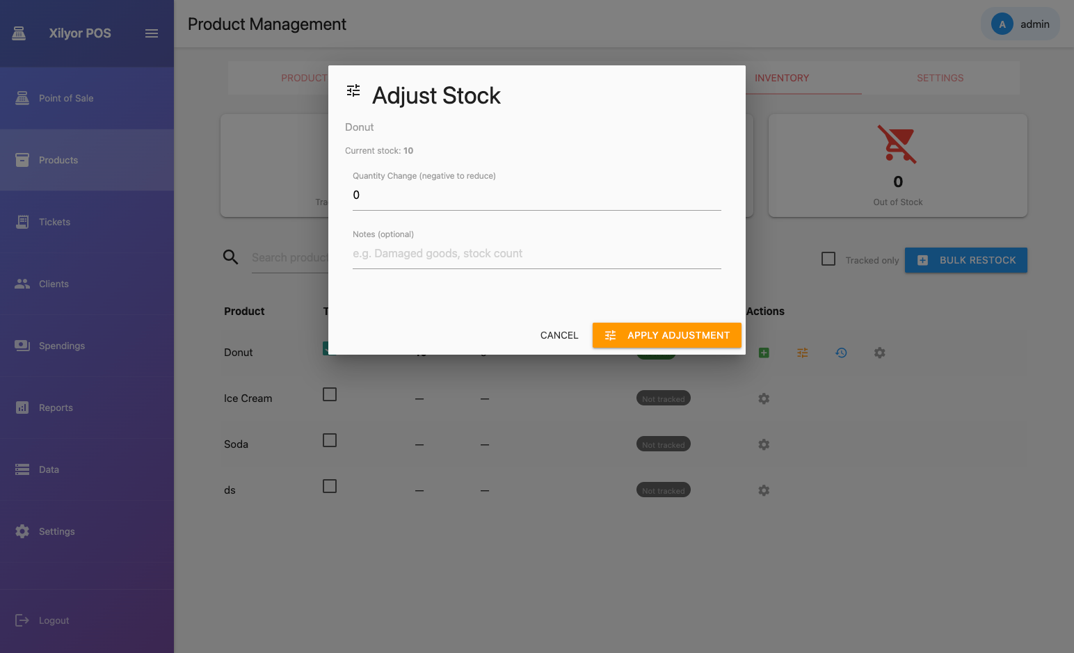 Ajuster le stock