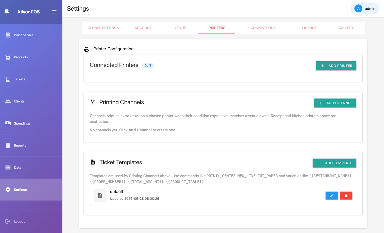 Configuration des imprimantes